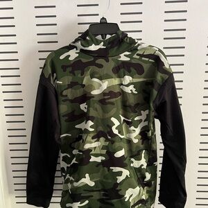 Camouflage Hoodie with Black Sleeves